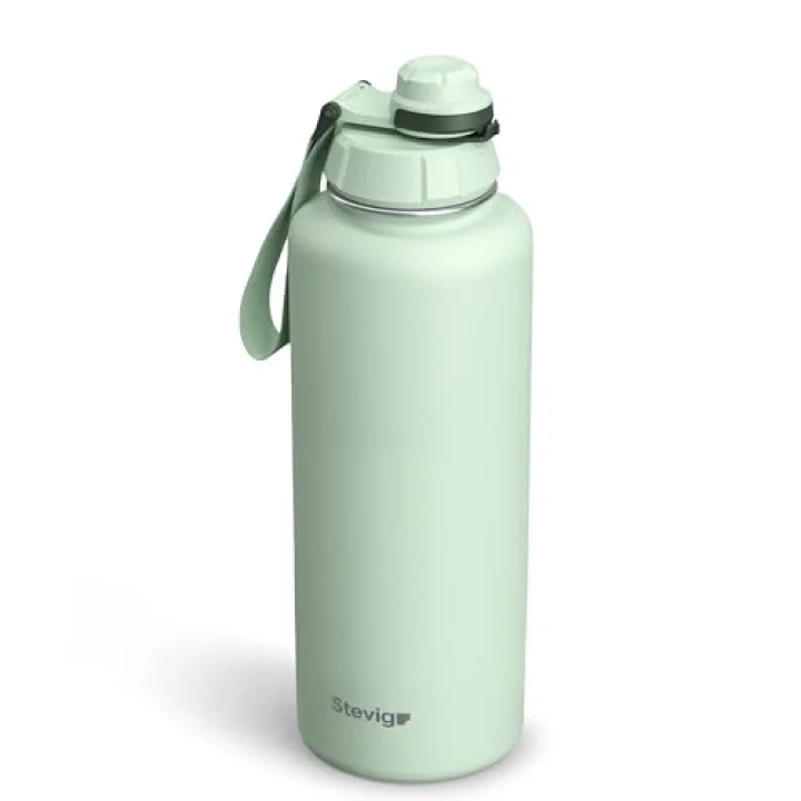 1 Hand Leak-Proof Sızdırmaz Çelik Termos 1500 ML Smoke Green ST-256