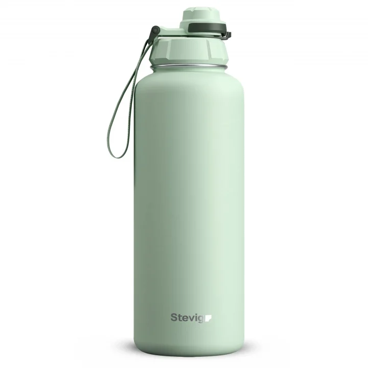 1 Hand Leak-Proof Sızdırmaz Çelik Termos 1500 ML Smoke Green ST-256
