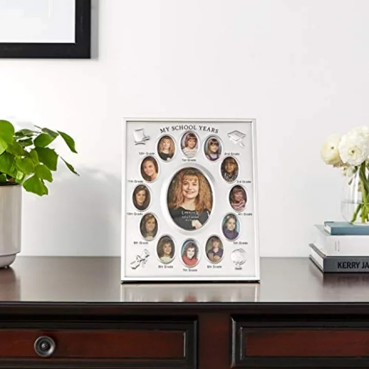 (1, Silver) - 835080 My School Years Silver Plated 8x10 Multi Picture Frame
