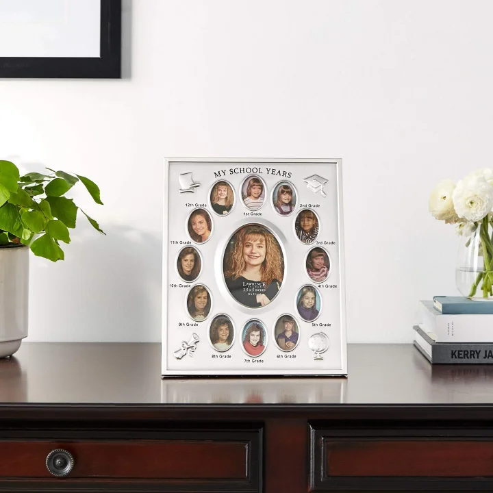 (1, Silver) - 835080 My School Years Silver Plated 8x10 Multi Picture Frame