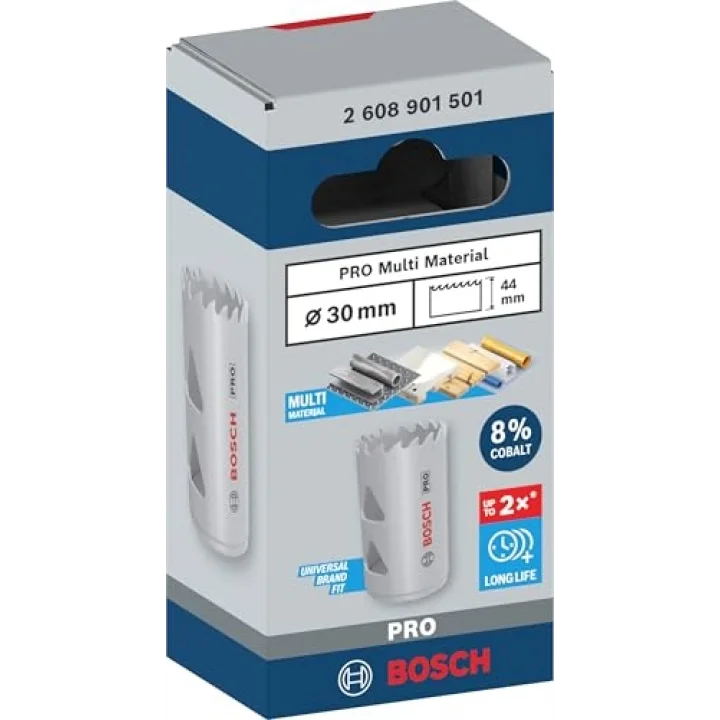 1 x PRO Multi Malzeme Delik Testeresi (Yumuşak Ahşap, Alçıpan Duvar için, Ø 30 mm, Profesyonel Aksesuar Matkap/Tornavida)
