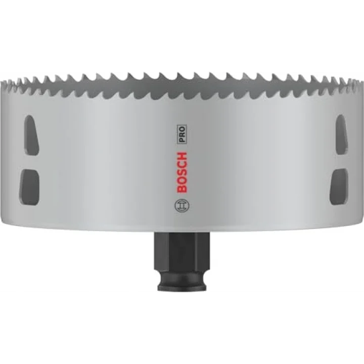 1 x PRO Multi Material Power Change Plus delik testeresi (yumuşak ahşap, alçıpan duvar için, çap 127 mm, profesyonel aksesuar matkap)