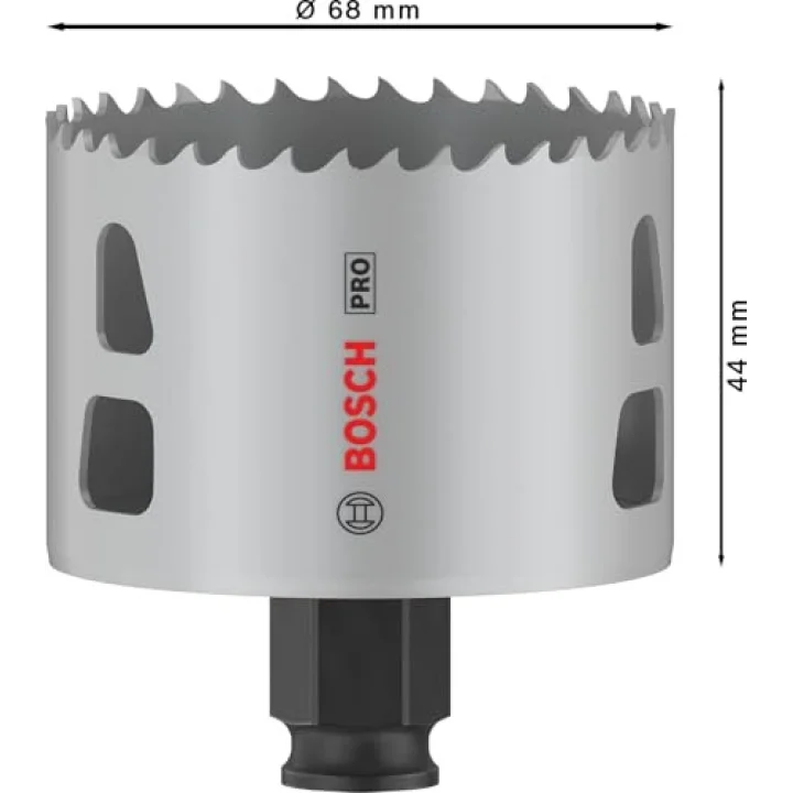 1 x PRO Multi Material Power Change Plus delik testeresi (yumuşak ahşap, alçıpan duvar için, çap 68 mm, profesyonel aksesuar matkap)