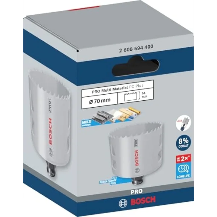 1 x PRO Multi Material Power Change Plus Hole Testere (Softwood, Drywall, Ø 70 mm, Professional Accessory Rotary Drill/Drivers)