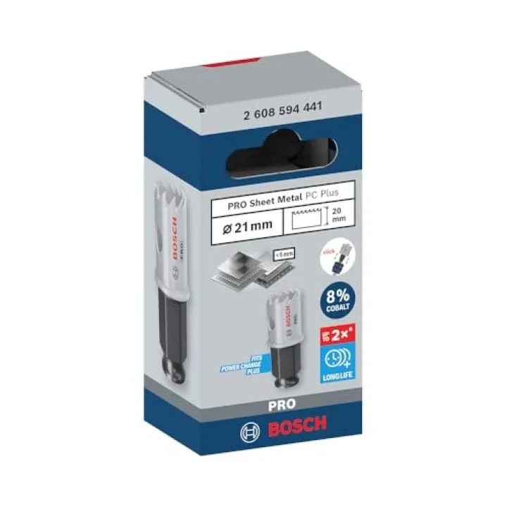 1 x PRO Sheet Metal Power Change Plus Delik Testeresi (Paslanmaz Çelik Saclar, Çelik Saclar, Ø 21 mm, Profesyonel Aksesuar Matkap)