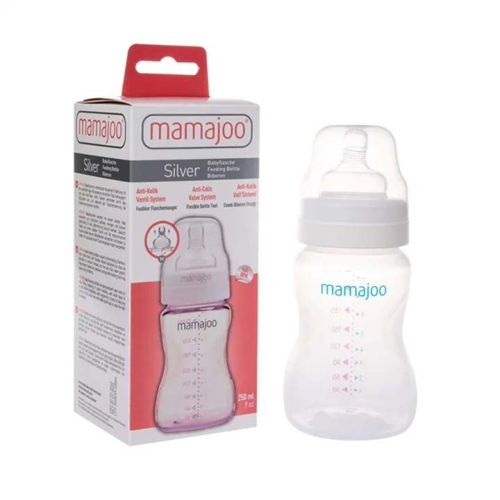 1 X Silver Biberon 250 ml & Anti-Kolik Biberon Emziği No:2 / M