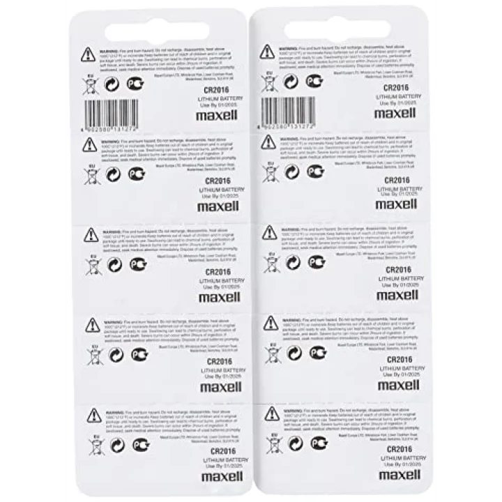 10 adet CR2016 pil (Lityum düğme pil 3V pil 2 x 5li paket düğme pil)