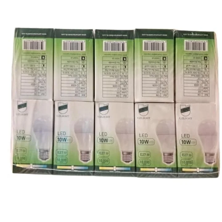 10lu Uzlight 10W A60 E27 4000K Gün Işığı Led Ampul