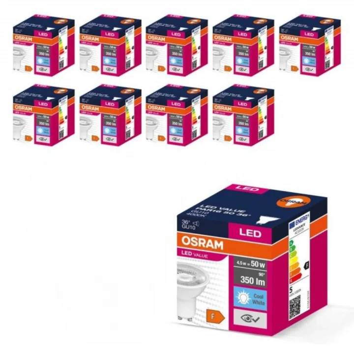 10lu Value PAR16 50 36D 4.5W Soğuk Beyaz 4000K GU10 Led Ampul