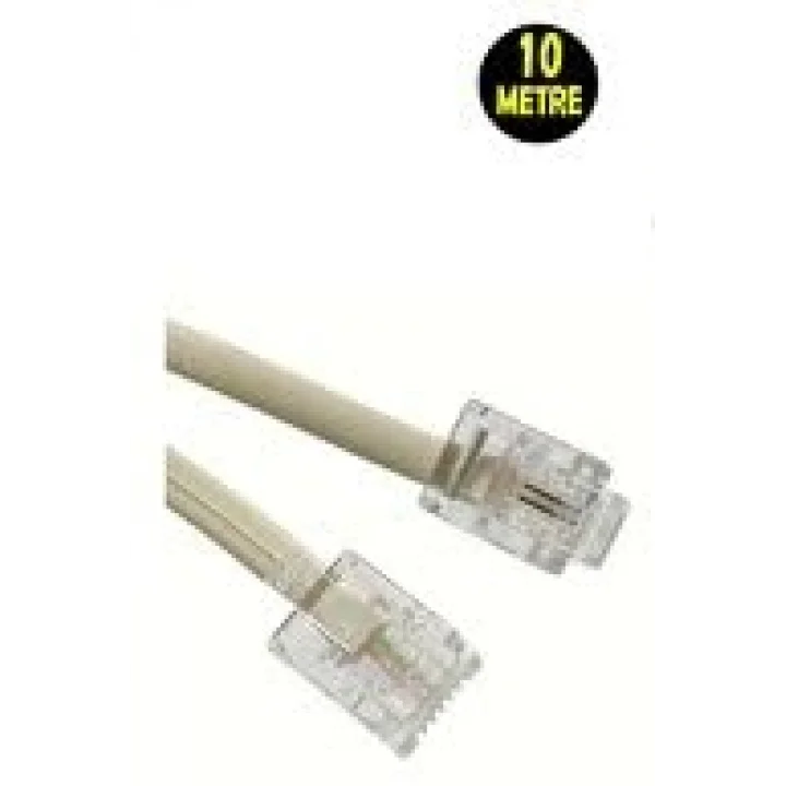 10 METRE Modem Adsl Vdsl Ara Kablosu RJ11 Hat Bağlantı Telefon Kablosu (10M)