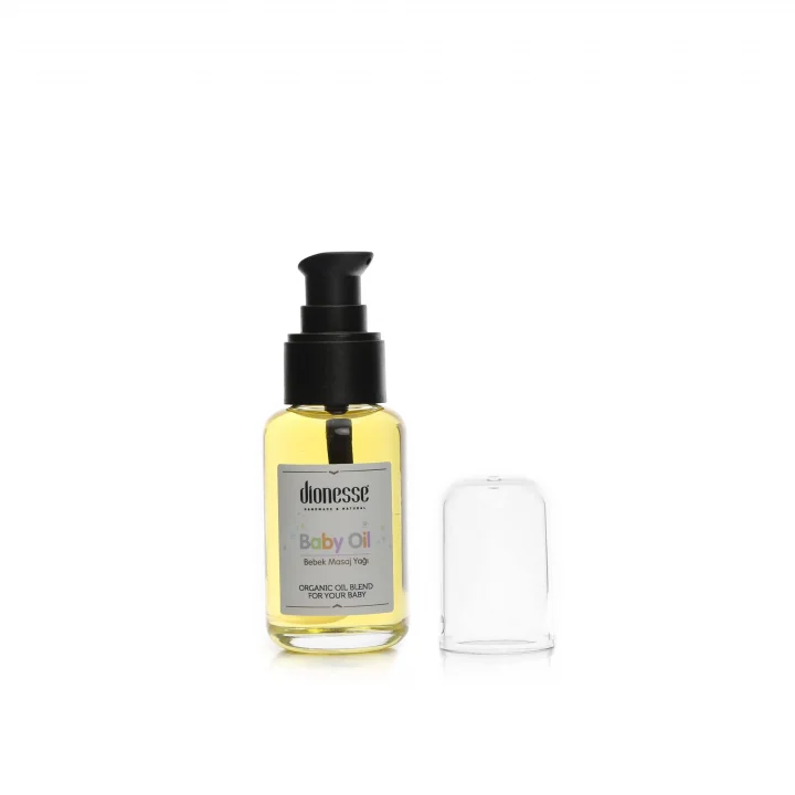 100% Doğal İçerikli Bebek Bakım Yağı 50 ml - Organik Bitkisel Yağlı Bebek Yağı, Rahatlatıcı ve Hızlı Emilim