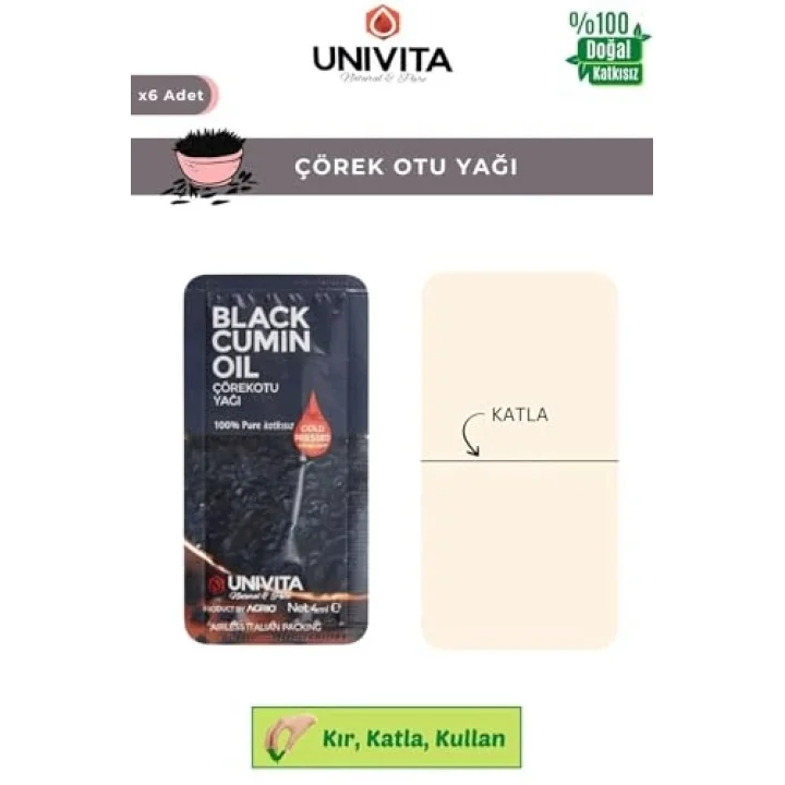 %100 Doğal Katkısız Çörek Otu Yağı - Saç Güçlendirici/Black Cumin Oil 4ml X 6 Adet
