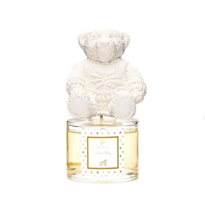 100 ml Ekru Ayıcık Seramik Taşlı Missi Baby Oda Kokusu