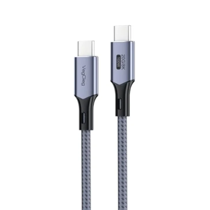100W 5A USB3.2 Gen 2 20 Gbps 8K 60Hz Type-C Görüntü Şarj ve Data Kablosu 3 Metre