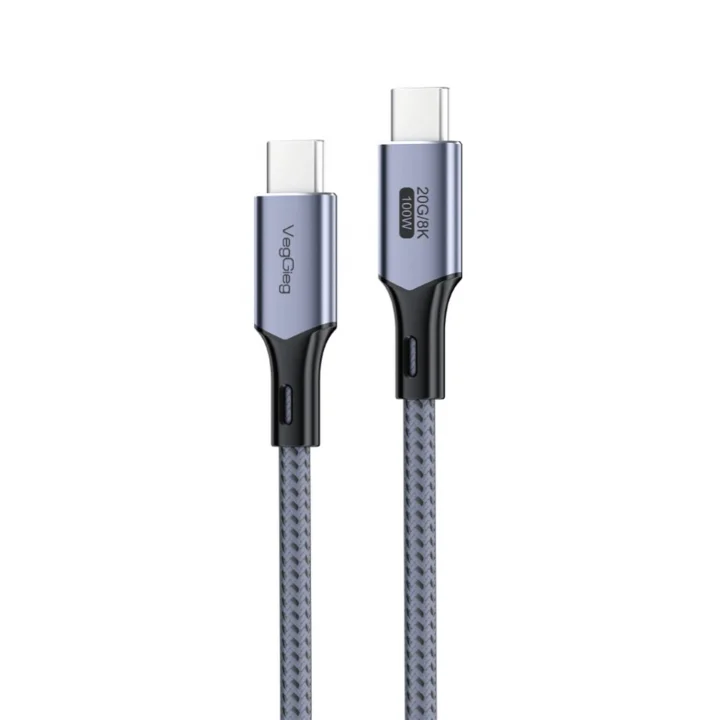 100W 5A USB3.2 Gen 2 20 Gbps 8K 60Hz Type-C Görüntü Şarj ve Data Kablosu 3 Metre