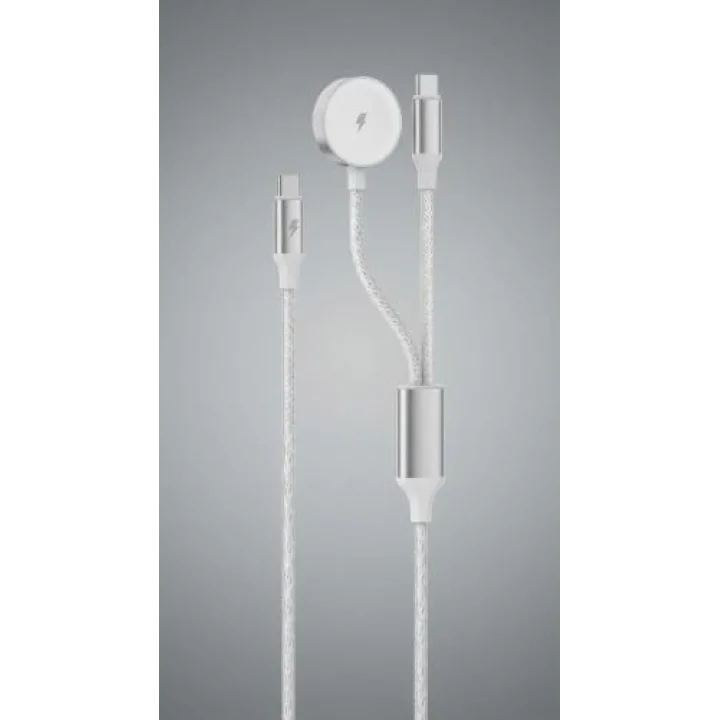 100W Destekli Naylon Örgülü Kablo, Çoklu Şarj Kablosu USB C to C/Yıldırım/Manyetik SAAT Uyumlu