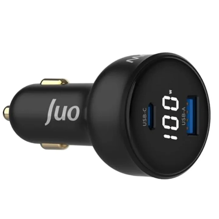 100W Led Ekranlı Type-C + USB-A Araç Şarj Aleti iPhone & Android & Notebook Araç içi Şarj Cihazı