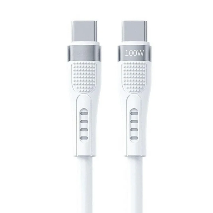 100W Type-C to Type-C Hızlı Şarj ve Data Kablosu 1.3m Beyaz AZ-B03a (100w Type-C to Type-C Beyaz)