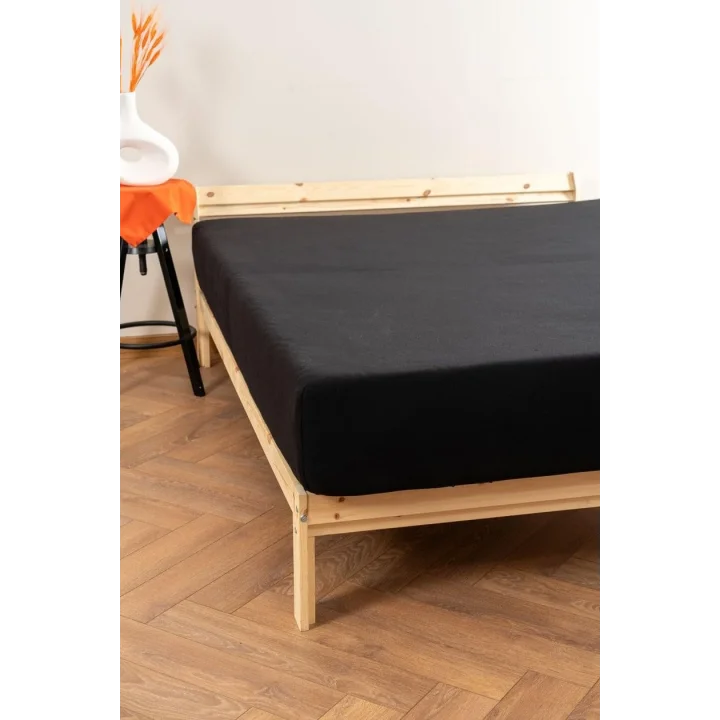 100x200 Fitted Premium Penye Çarşaf, Siyah