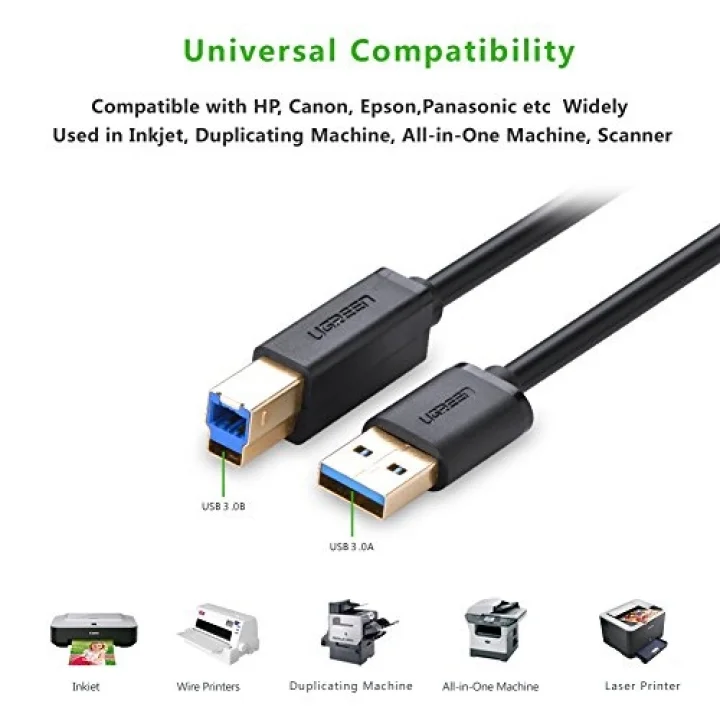 10372 2m USB A USB B fişi siyah - USB A USB B 3.0 (3.1 Gen 1), siyah