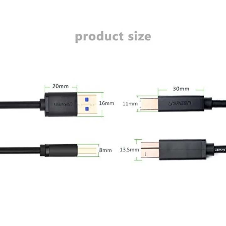 10372 2m USB A USB B fişi siyah - USB A USB B 3.0 (3.1 Gen 1), siyah