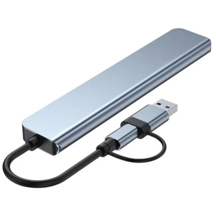 1060 8 in 2 USB-C & USB 3.0 Hub Çoklayıcı USB, Type-C, SD/TF ve Aux Çevirici x USB 3.0: 5Gbps ultra hızlı veri transferi. Klavye, mouse ve yazıcılar için stabil bağlantı.