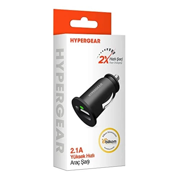 10W USB-A 2.1A Tekli Araç Şarjı, 2.1A, Siyah