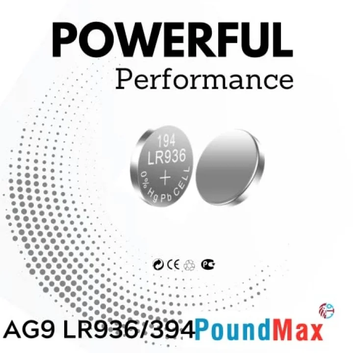 10x AG9 (LR45, LR936, 394) 1.5V - alkalin düğme piller | 1x 10lu paket