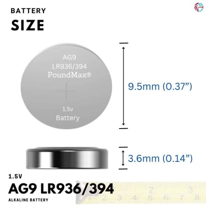 10x AG9 (LR45, LR936, 394) 1.5V - alkalin düğme piller | 1x 10lu paket
