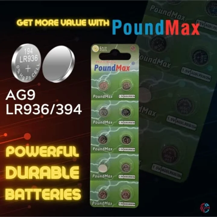 10x AG9 (LR45, LR936, 394) 1.5V - alkalin düğme piller | 1x 10lu paket