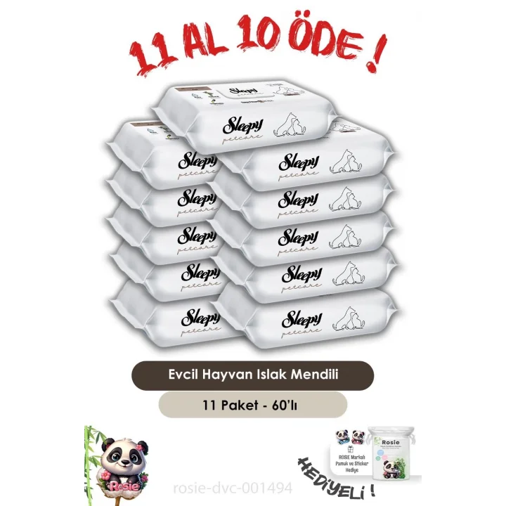 11 AL 10 ÖDE Petcare Evcil Hayvan Islak Havlusu 60lı