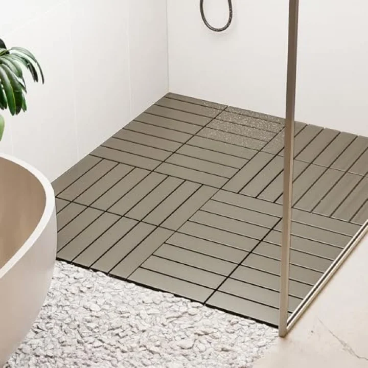 1177 Bahçe Balkon Teras Banyo Paspası 9lu Zemin Karosu Latte
