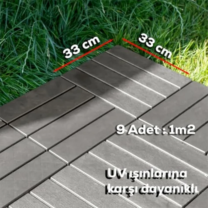 1177 Bahçe Balkon Teras Banyo Paspası 9lu Zemin Karosu Latte