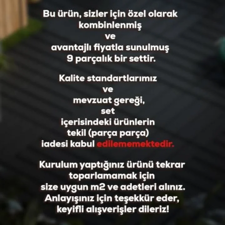 1177 Bahçe Balkon Teras Banyo Paspası 9lu Zemin Karosu Latte