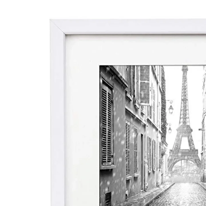 (11x14, 1 Pack, White) - 28cm x 36cm White Wood Picture Frame with Glass Front; Made to Display Pictures 20cm x 25cm with Mat or 28cm x 36cm Without Mat; Hanging Hardware Included