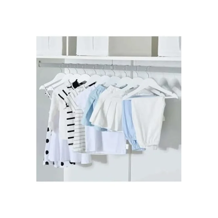 12 Adet Çocuk Elbise Askısı, Bebek Askısı, Beyaz
