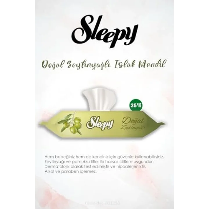 12 AL 11 ÖDE Sleepy Doğal Zeytinyağlı Islak Mendil 25li ve ROSIE