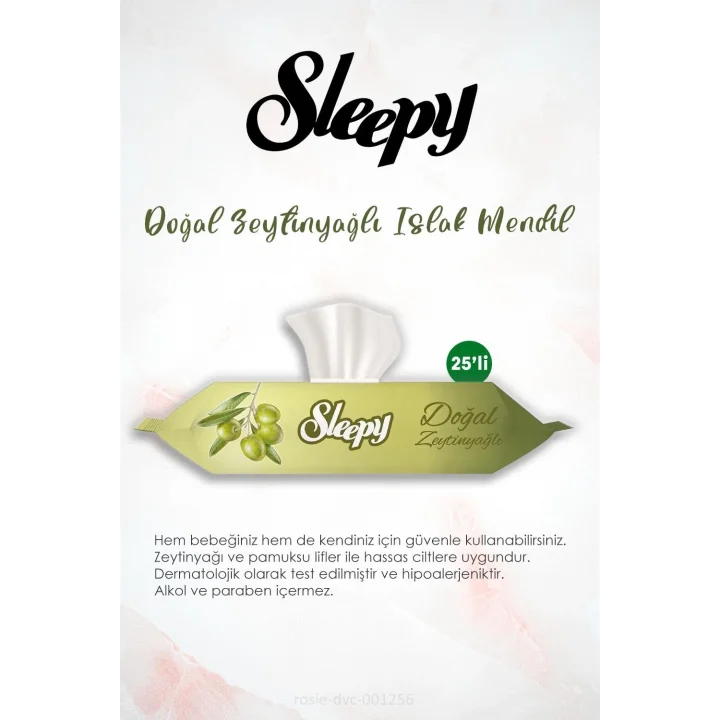 12 AL 11 ÖDE Sleepy Doğal Zeytinyağlı Islak Mendil 25li ve ROSIE
