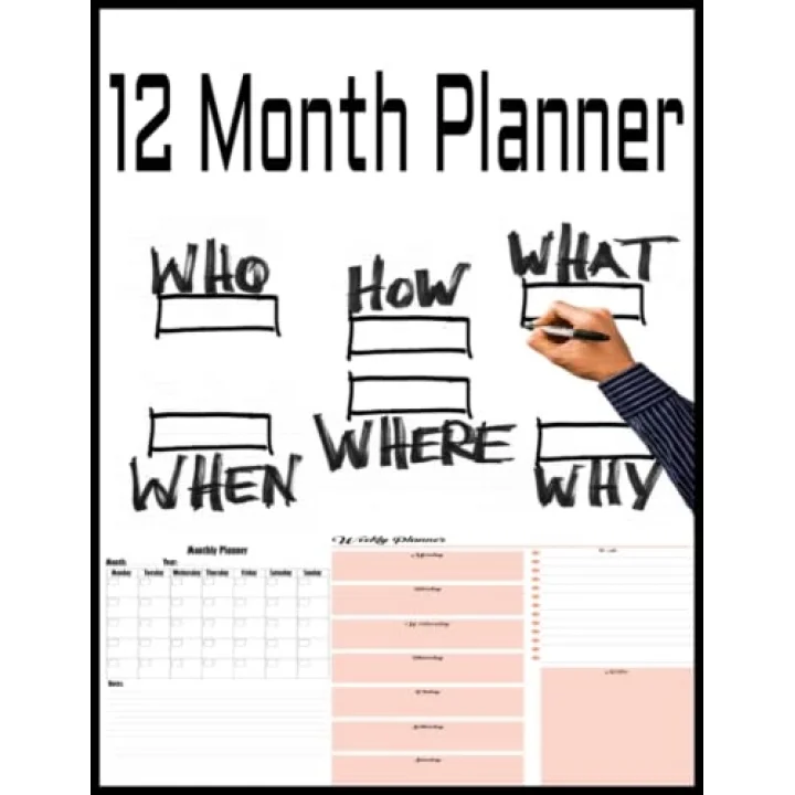12 Month Planner: track habits, bills, birthday reminder, to-do list, monthly and weekly schedule
