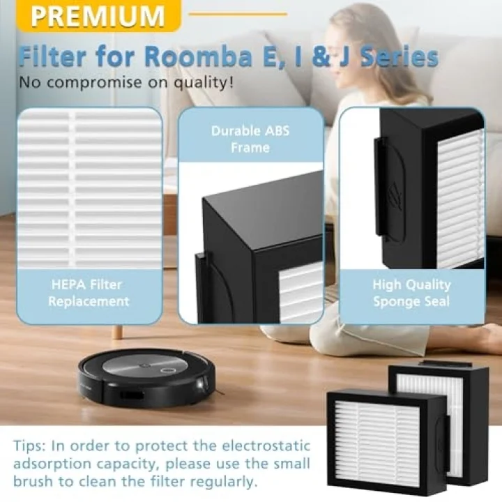 12 paket yedek HEPA filtre iRobot Roomba evo, i, e, j Serisi: E5 E6 E7 i1 i3 i4 i5 i6 i7 i8 j7 ve All Plus Sürüm Robotik Süpürgeler (DEĞİL FOT J7+)