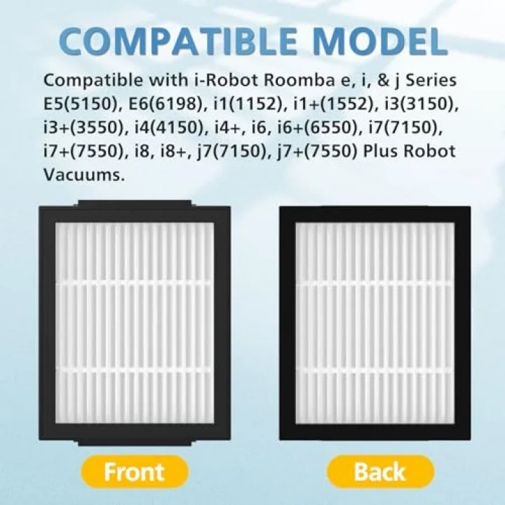 12 paket yedek HEPA filtre iRobot Roomba evo, i, e, j Serisi: E5 E6 E7 i1 i3 i4 i5 i6 i7 i8 j7 ve All Plus Sürüm Robotik Süpürgeler (DEĞİL FOT J7+)