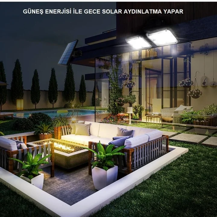 120 LED Solar Lamba 20W Güneş Enerjili Aydınlatma