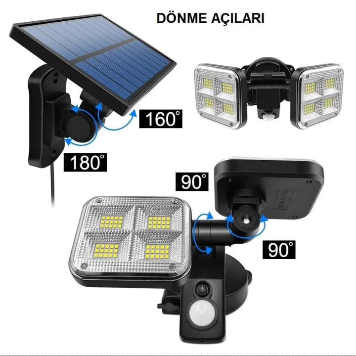 120 LED Solar Lamba 20W Güneş Enerjili Aydınlatma