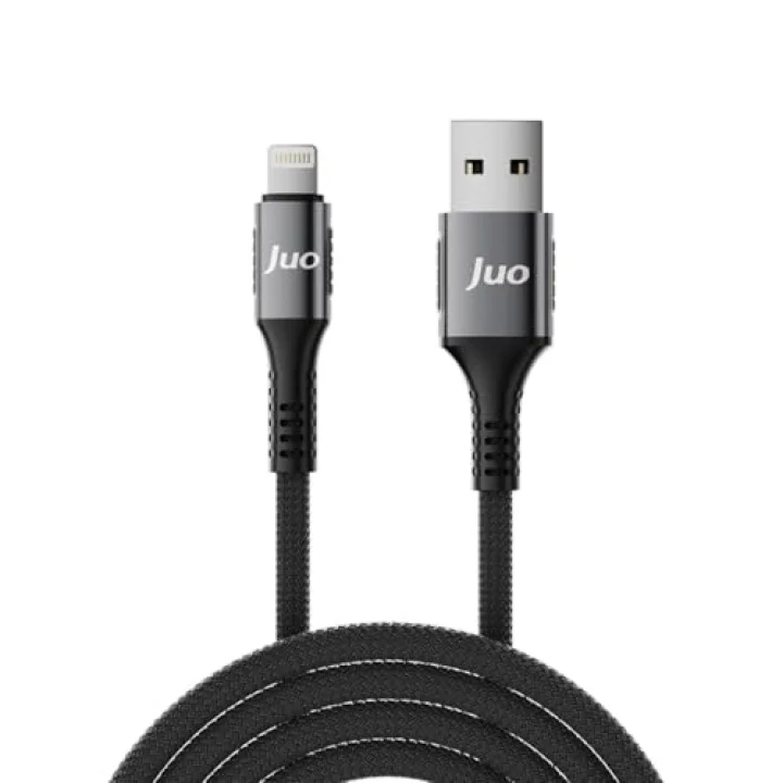 12W 2.4A USB-A to Lightning iPhone iPad ile Uyumlu Örgülü Hızlı Şarj ve Data Kablosu 2 Metre