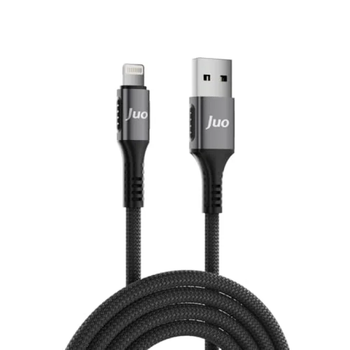 12W 2.4A USB-A to Lightning iPhone iPad ile Uyumlu Örgülü Hızlı Şarj ve Data Kablosu 2 Metre