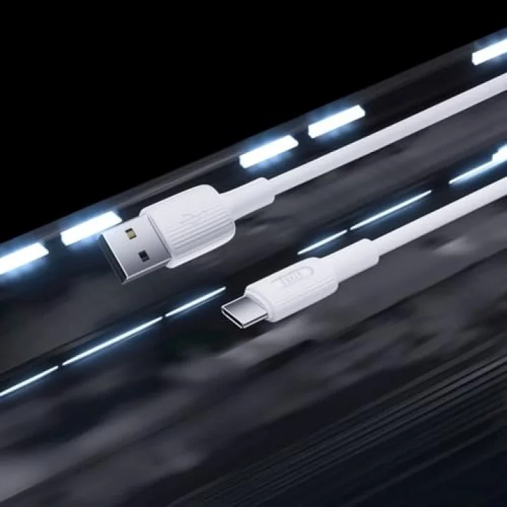 12W USB-A to Type-C Silikon Hızlı Şarj ve Data Kablosu Beyaz 2 Metre