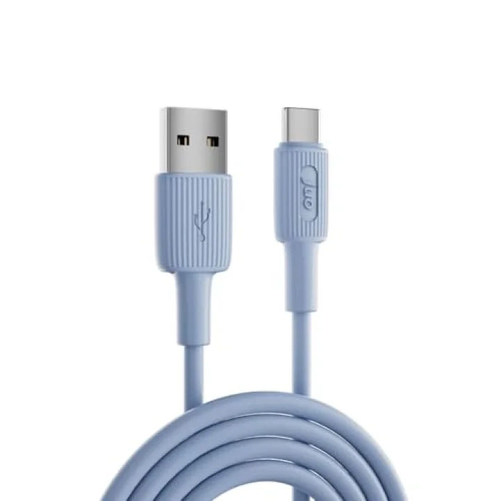 12W USB-A to Type-C Silikon Hızlı Şarj ve Data Kablosu Mavi 1 Metre