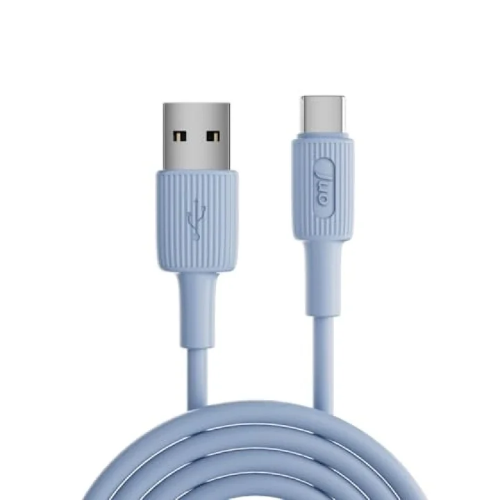 12W USB-A to Type-C Silikon Hızlı Şarj ve Data Kablosu Mavi 1 Metre