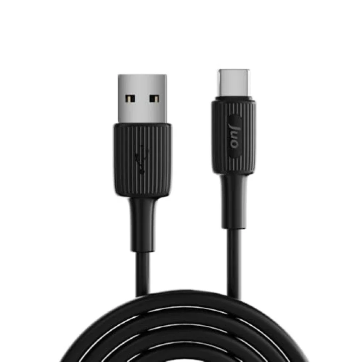 12W USB-A to Type-C Silikon Hızlı Şarj ve Data Kablosu Siyah 2 Metre