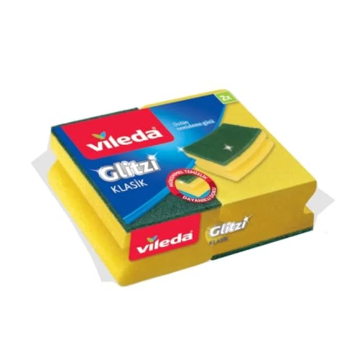 141127 Oluklu Bulaşık Süngeri, Yeşil, 8 Parça